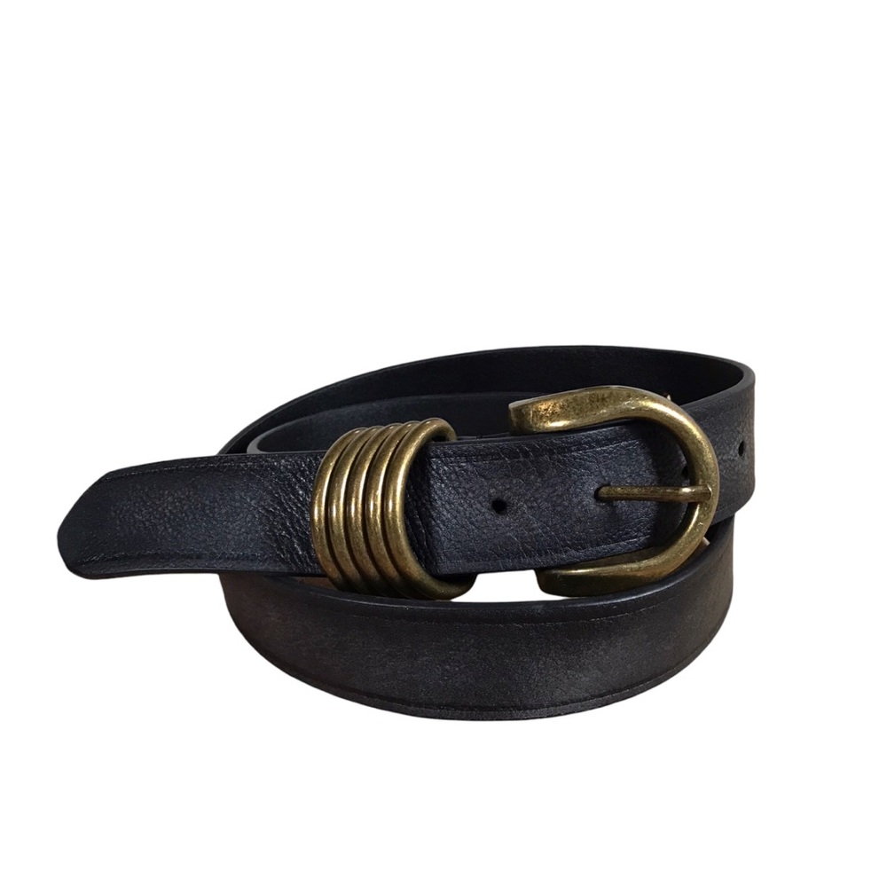 Free People black belt with brass buckle Size 36 small medium distressed leather